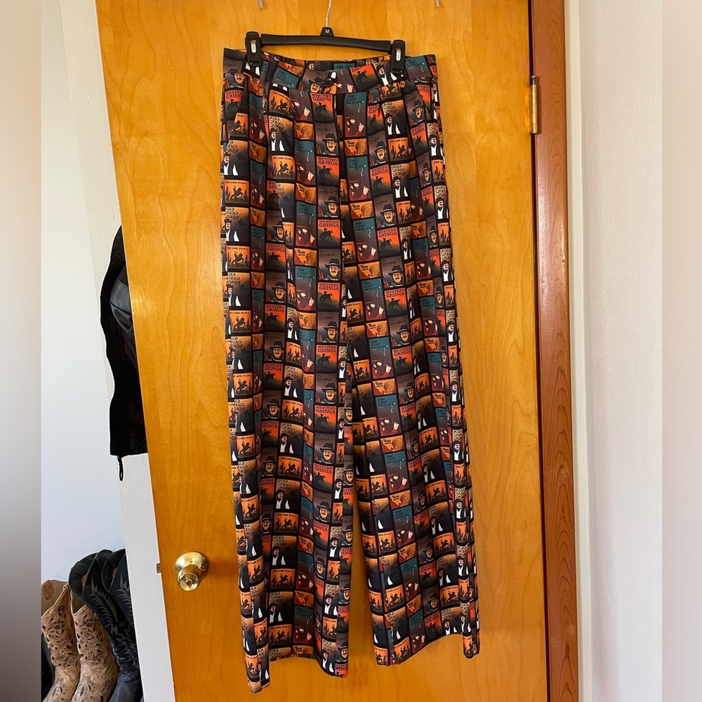 Western Gringa western graphic wide leg pants